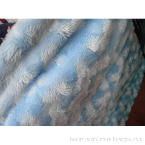 Embossed Printing Blue Soft Fleece (HZS--00124)